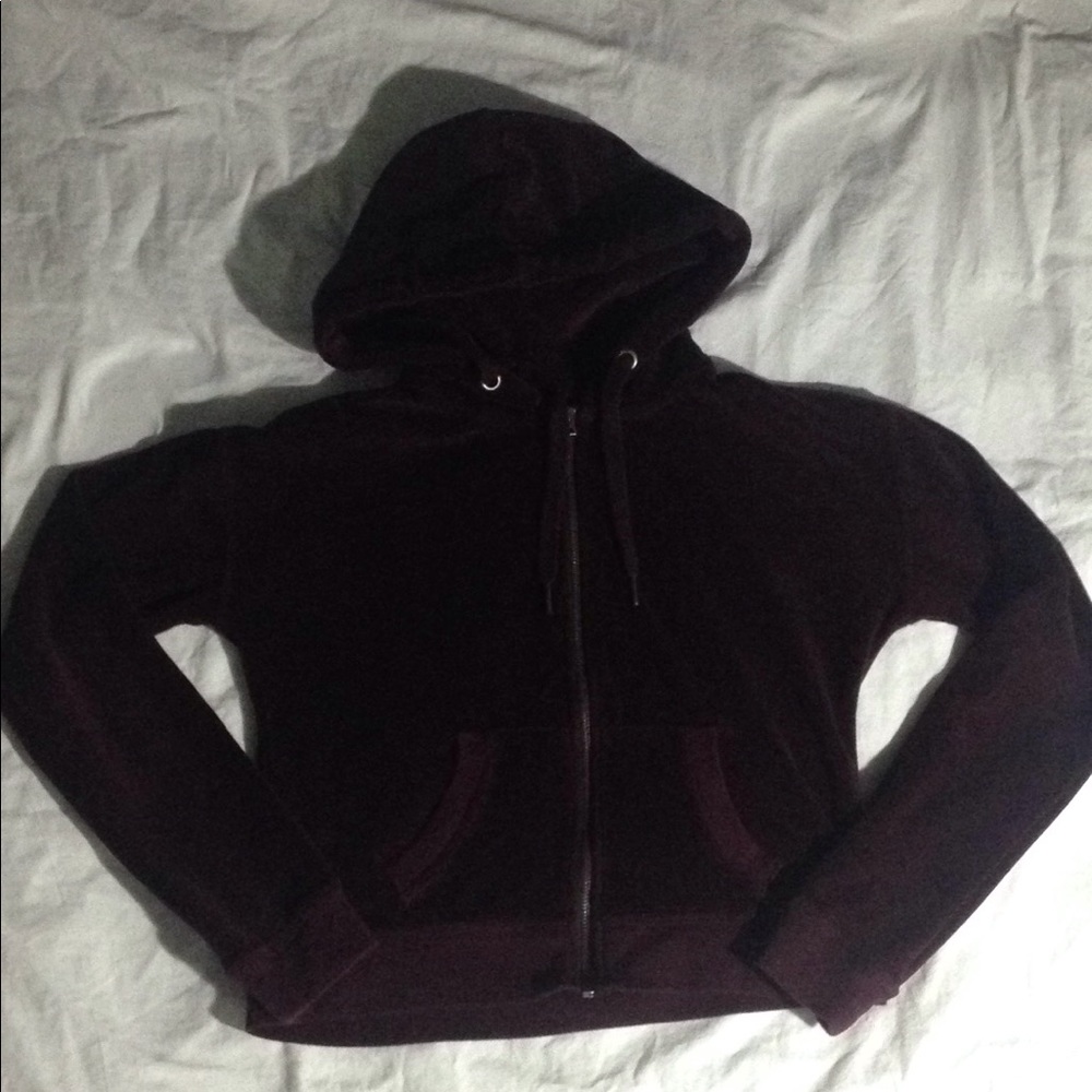 Garnet Velvet zip up sweater